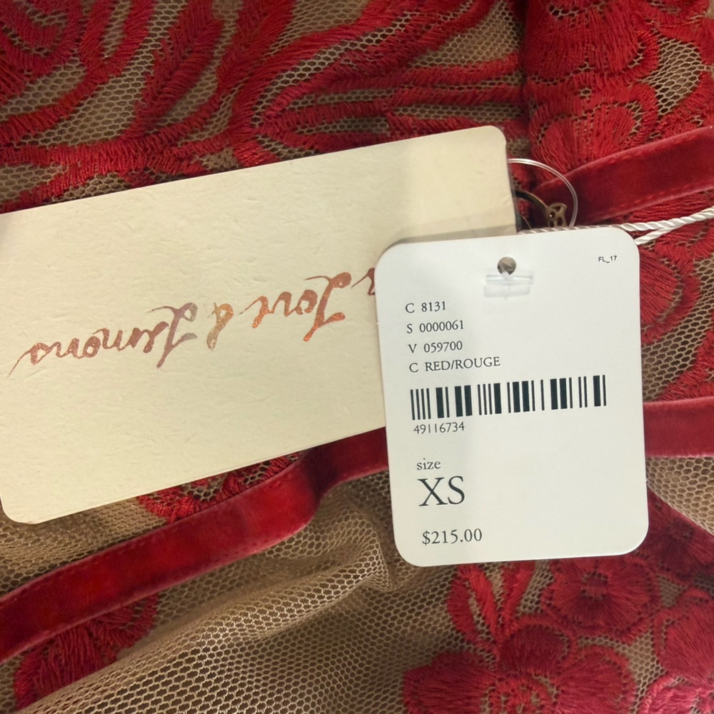 For Love & Lemons NWT Temecula Mini Dress Cutout Red Floral Sz Xs *FLAW - Picture 8 of 11